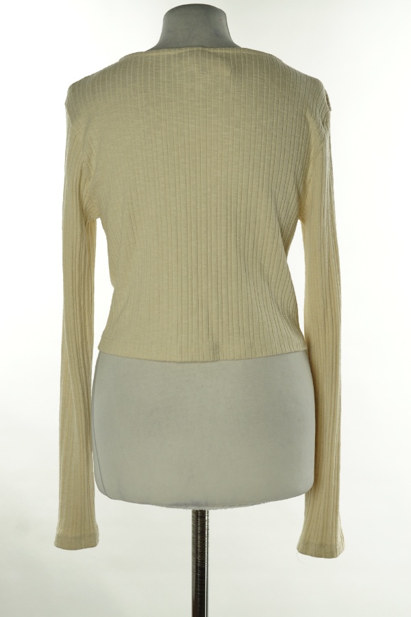 Bluzka beżowa z wiązaniem - NLY TREND zdjęcie 2