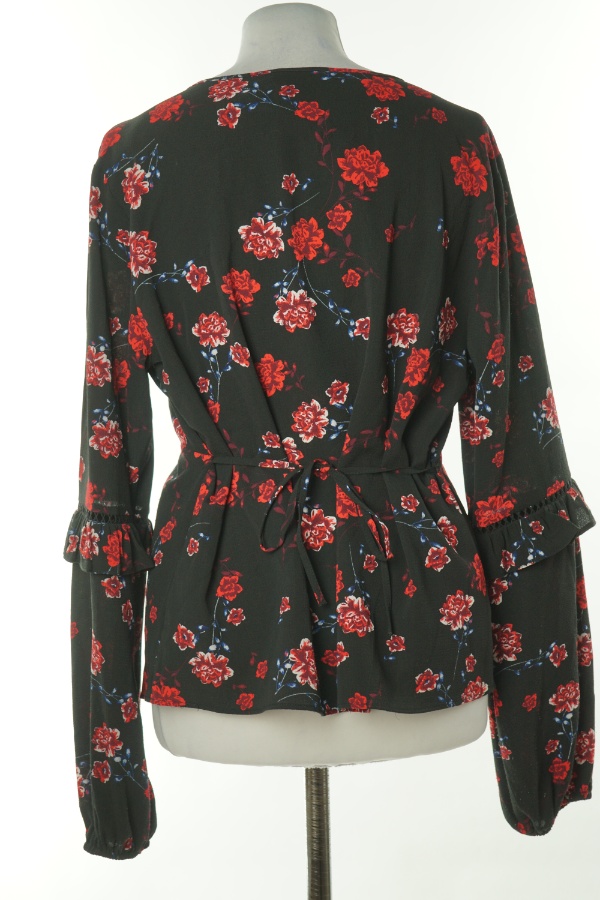 Bluzka czarna w czerwone kwiaty - PRIMARK zdjęcie 2
