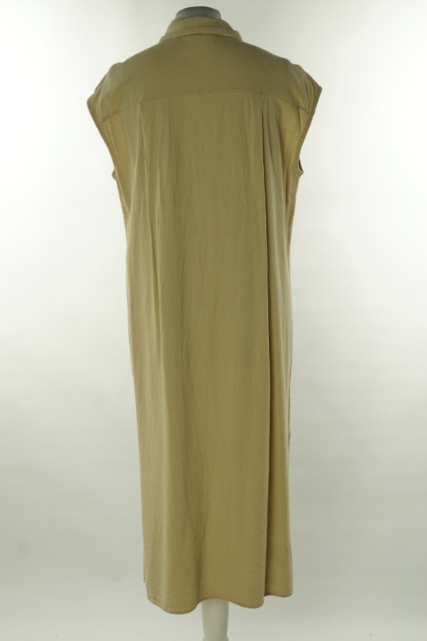 Sukienka beżowa koszulowa z kieszenią - VERO MODA zdjęcie 2