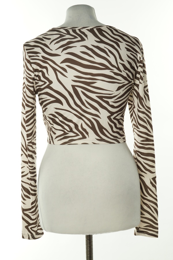 Top kremowo-brązowy zebra - SHEIN zdjęcie 2