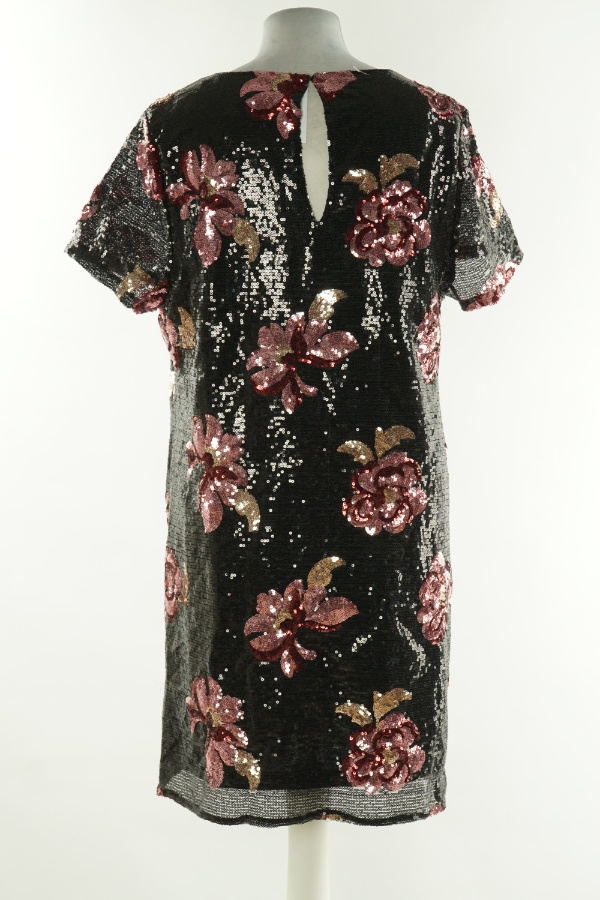 Sukienka czarna w kwiaty cekinowa - NEW LOOK zdjęcie 2