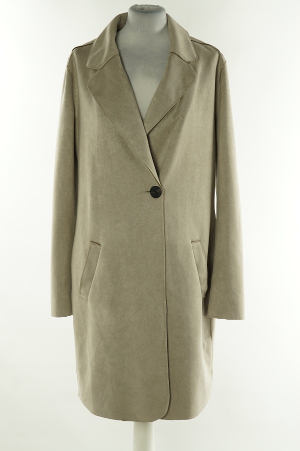 Płaszcz beżowy cienki beżowy zamszowy - COERCION LONDON zdjęcie 1