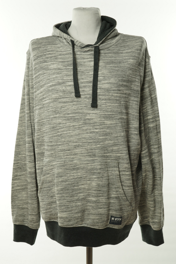 Bluza biao szara melanż z kapturem - BONPRIX zdjęcie 1
