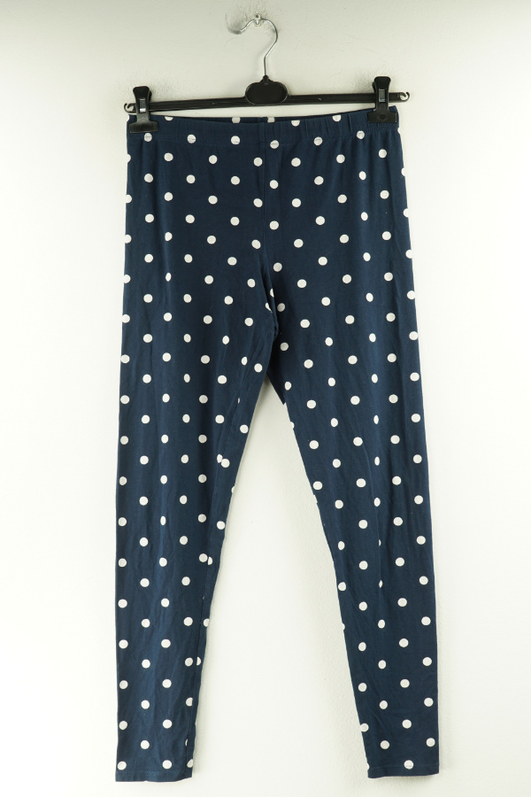 Legginsy granatowe w białe kropki  - F&F zdjęcie 1