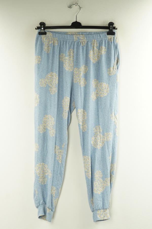 Spodnie niebieskie welurowe w kwiaty - GEORGE zdjęcie 1