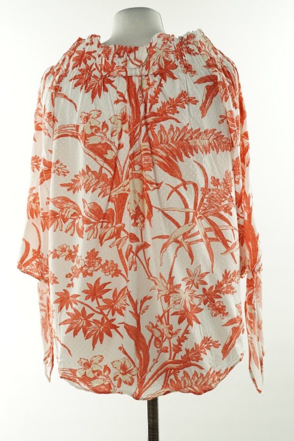 Bluzka biała w koralowe wzory, H&M - H&M zdjęcie 2