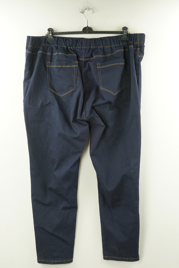 Spodnie 7/8 granatowe jeansowe jegginsy - BRAK METKI Z NAZWĄ PRODUCENTA zdjęcie 2