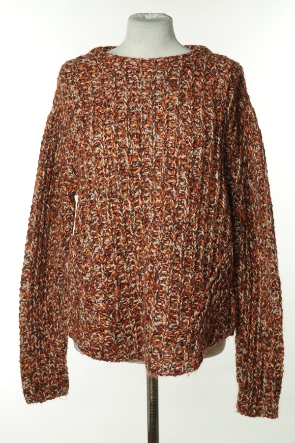 Sweter bordowy melanż, w składzie wełna (20%), alpaka (14%) i moher (5%) - MARC O'POLO zdjęcie 1