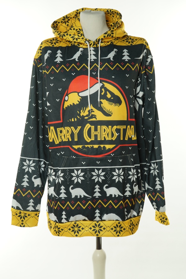 Bluza czarna świąteczna z kapturem - BRAK METKI Z NAZWĄ PRODUCENTA zdjęcie 1