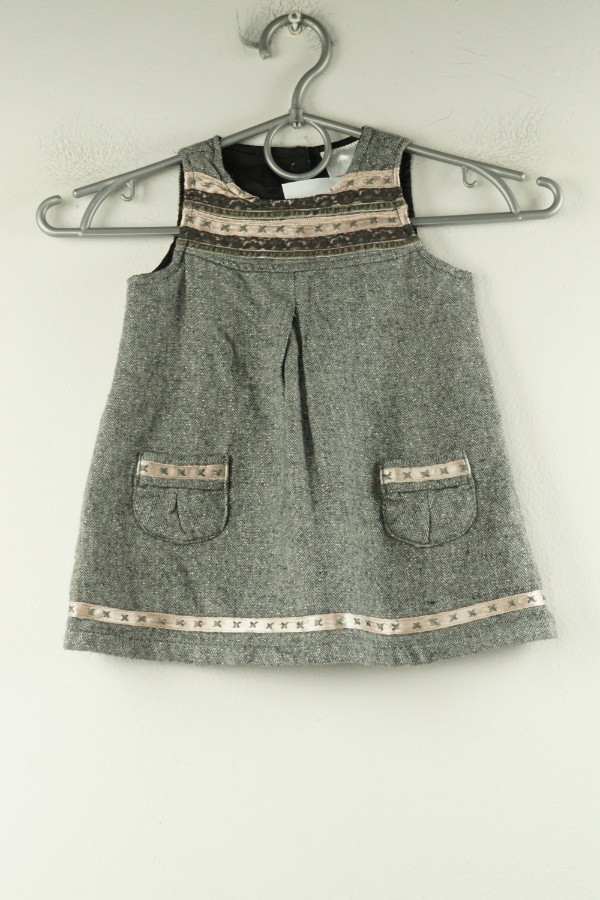 Sukienka szara z kieszeniami - BABY BOUTIQUE zdjęcie 1