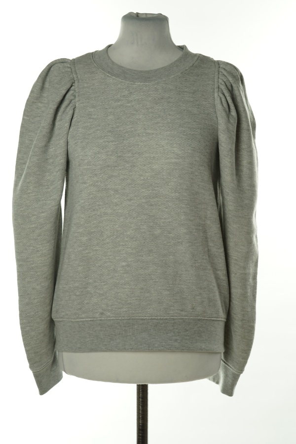 Bluza szara z bufiastymi rękawami - SECOND FAMLE zdjęcie 1