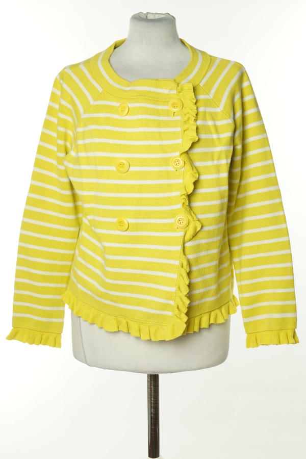 Kardigan żółty w białe paski - J CREW zdjęcie 1