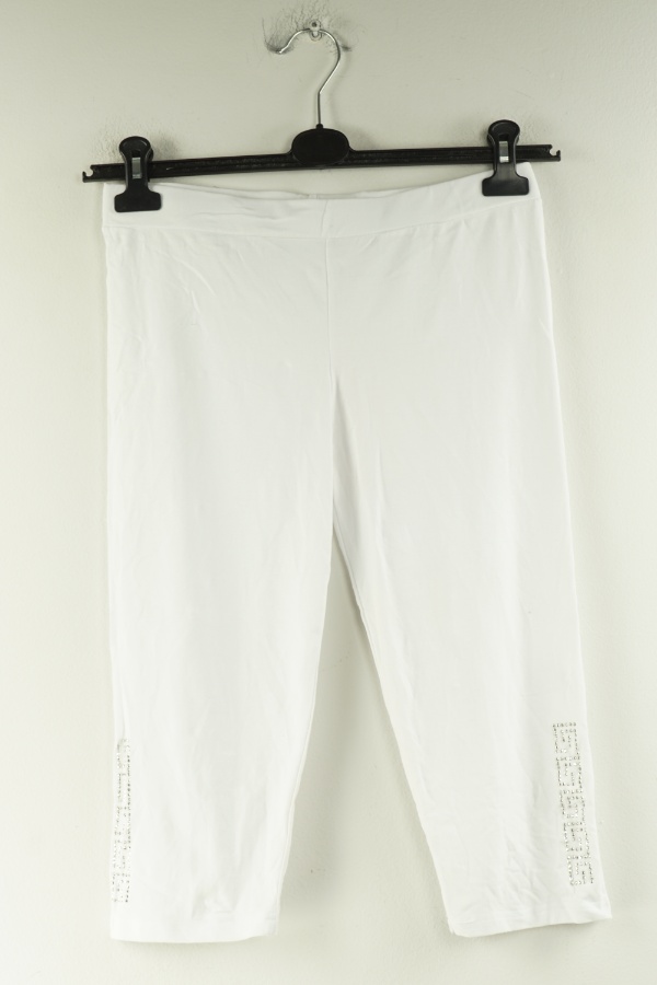 Legginsy białe 3/4 - BRAK METKI Z NAZWĄ PRODUCENTA zdjęcie 1