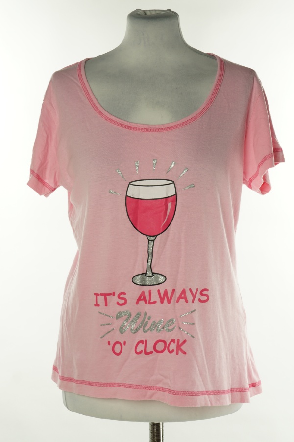 Koszulka różowa nadruk - LOVE TO LAZE zdjęcie 1