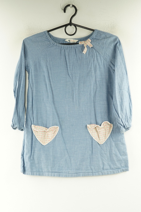 Sukienka niebieska z kieszonkami - H&M zdjęcie 1