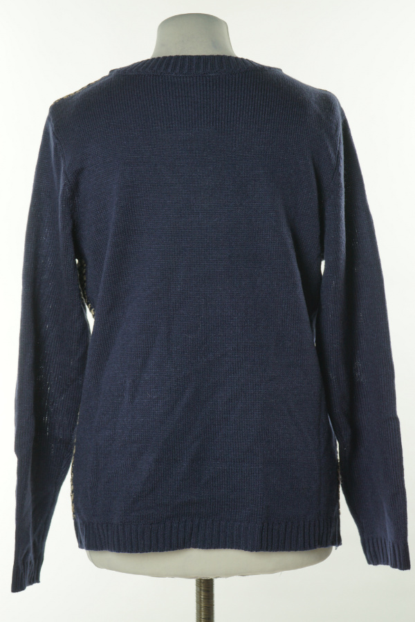 Sweter granatowo - beżowy - BRAK METKI Z NAZWĄ PRODUCENTA zdjęcie 2