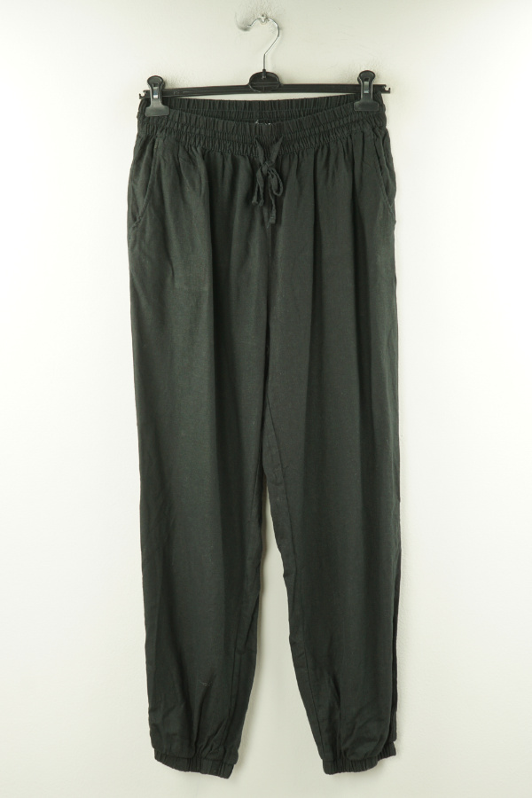 Spodnie czarne, w składzie len (55%) i wiskoza (45%) - GEORGE zdjęcie 1