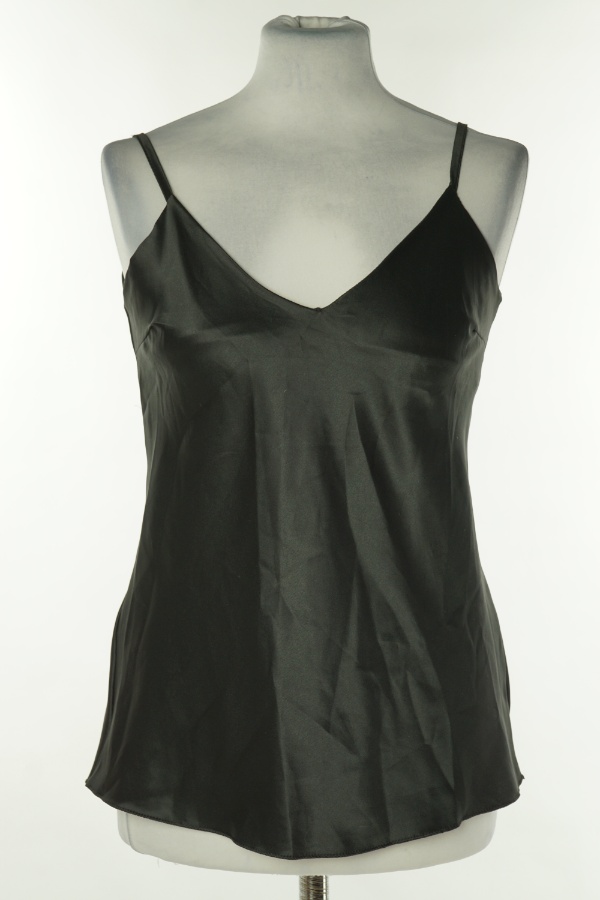 Bluzka czarna na cienkich ramiączkach - BRAK METKI Z NAZWĄ PRODUCENTA zdjęcie 1