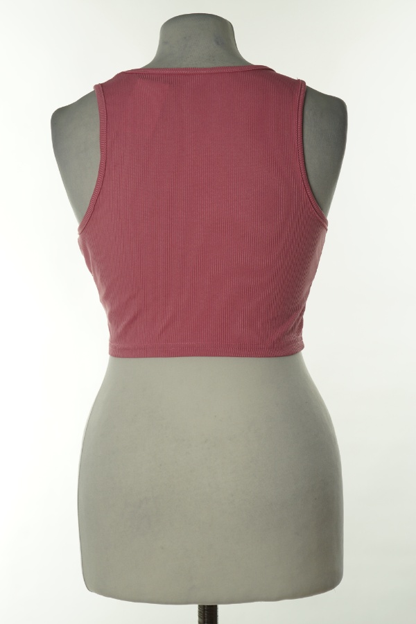 Top różowy prążkowany - SHEIN zdjęcie 2