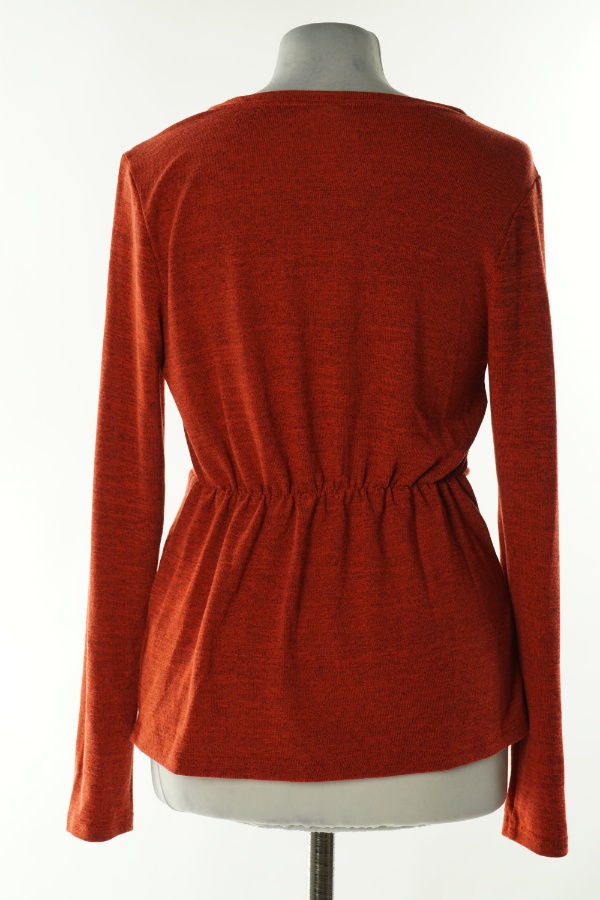 Sweter ceglasty z dekoltem V - SHEIN zdjęcie 2