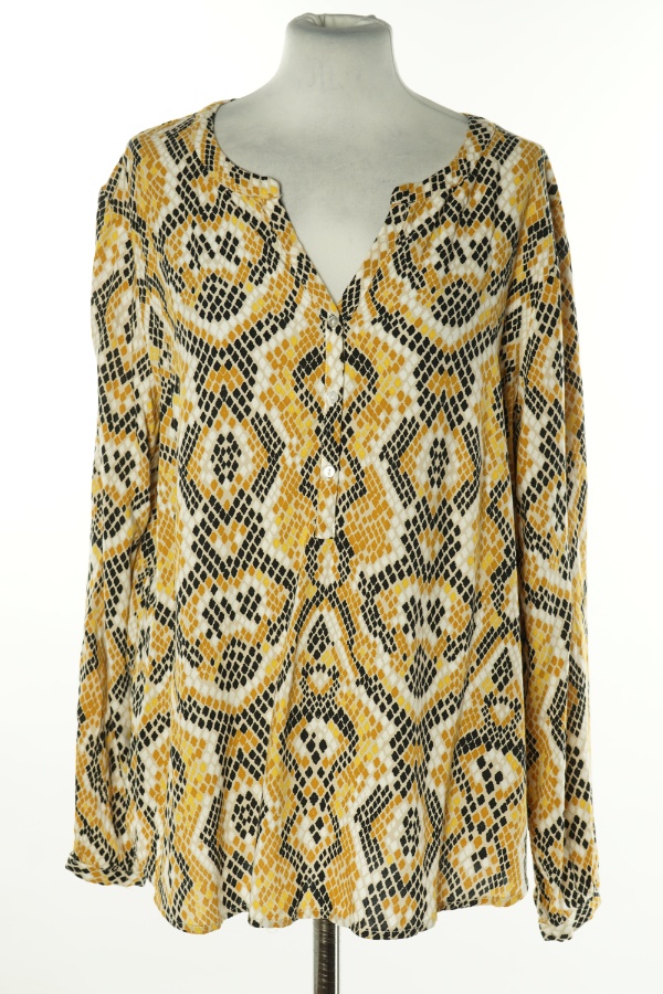 Bluzka żółto-czarna w ciapki - BRAK METKI Z NAZWĄ PRODUCENTA zdjęcie 1