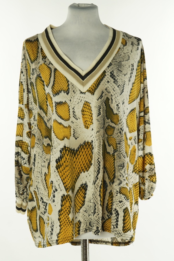 Bluzka beżowa wężowa - BRAK METKI Z NAZWĄ PRODUCENTA zdjęcie 1