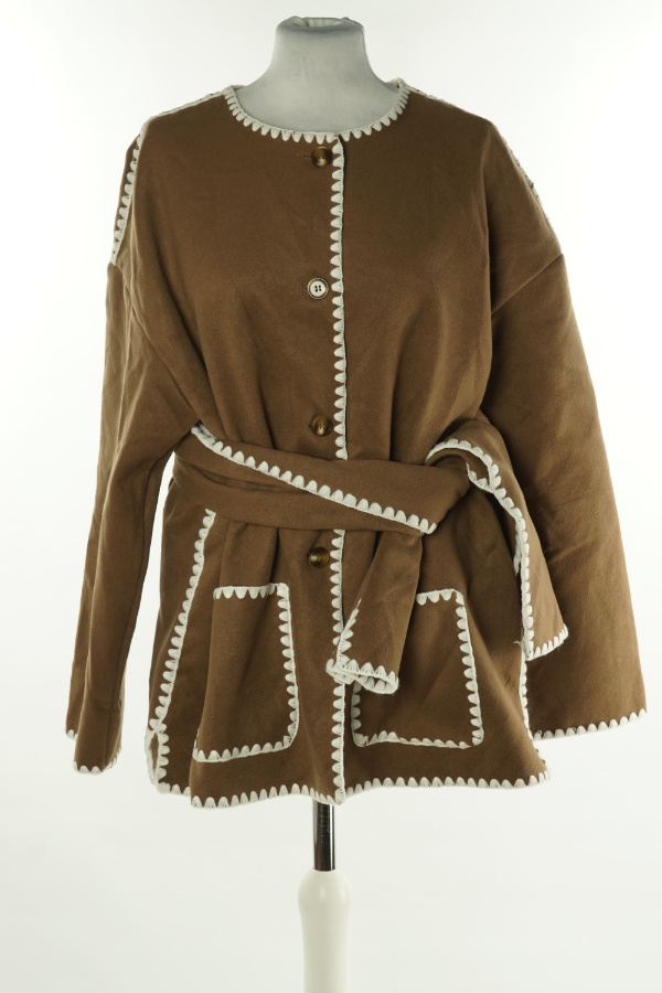 Kardigan brązowy z paskiem - CIDER zdjęcie 1