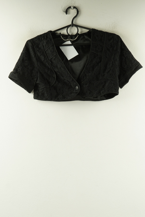 Bolerko czarne z koronkowym wierzchem - H&M zdjęcie 1
