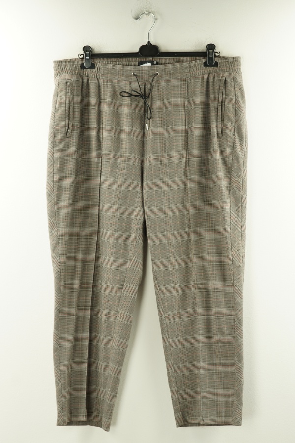 Spodnie materiałowe brązowe kraciaste - NEXT zdjęcie 1