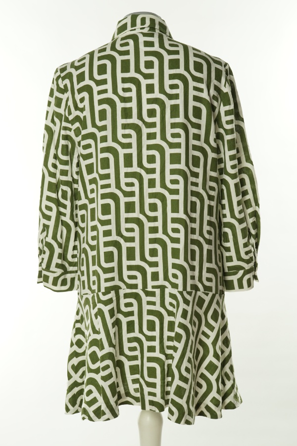 Sukienka biało-zielona wzorzysta, ZARA - ZARA zdjęcie 2