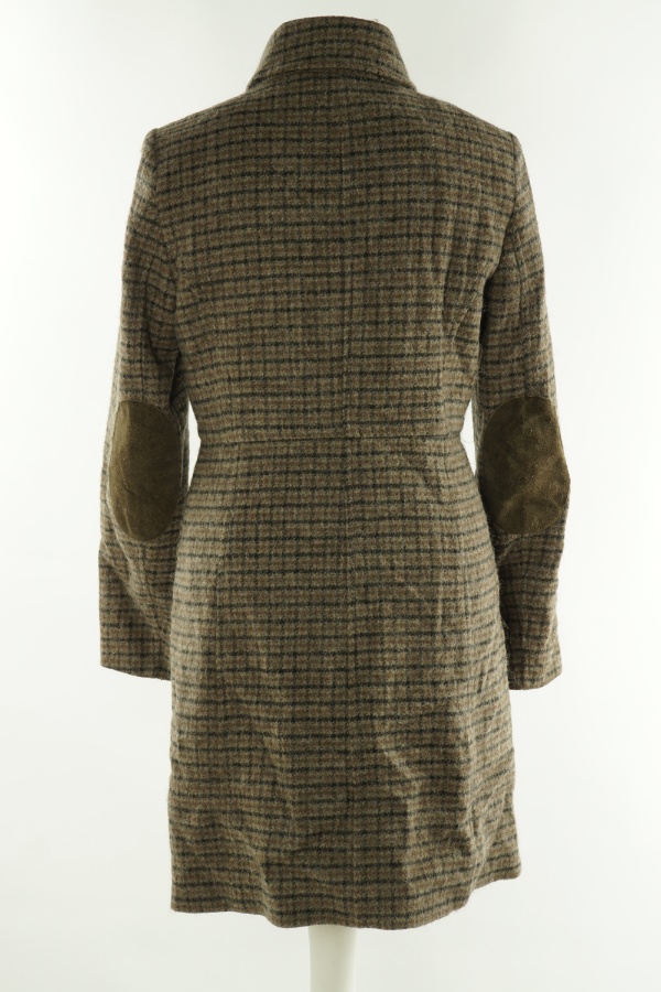 Płaszcz brązowy w kratkę, ZARA(22%WEŁNA) - ZARA zdjęcie 2