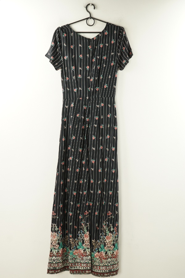 Kombinezon czarny w białe paski i kwiatki - TALLY WEIJL zdjęcie 2