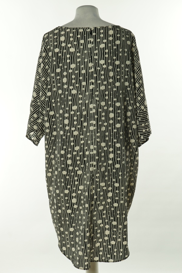 Sukienka czarna w paski i ciapki - F&F zdjęcie 2