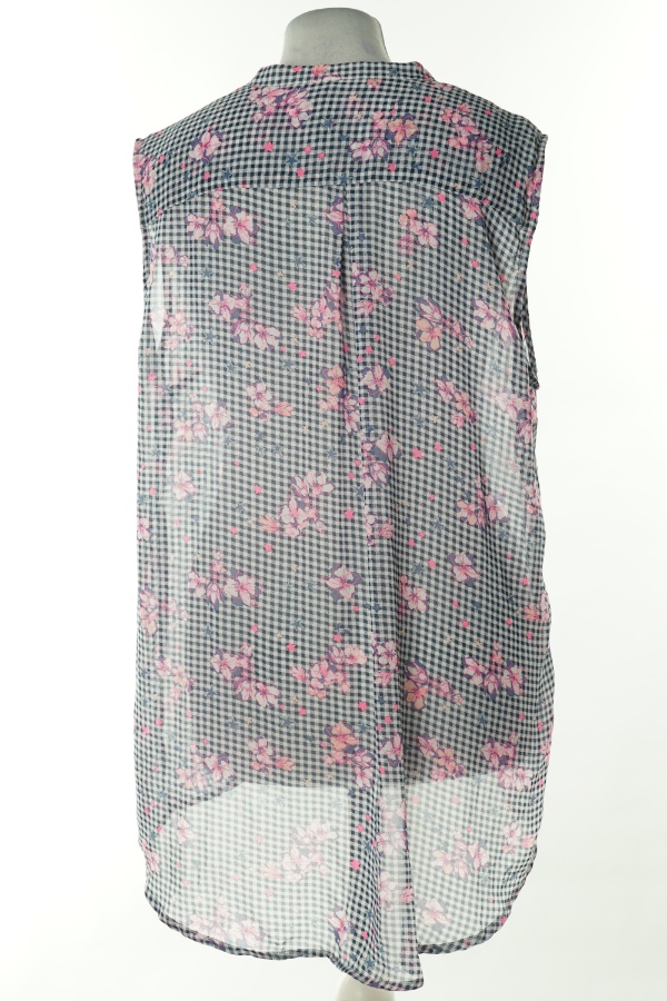 Bluzka granatowo-różowa w kratkę - COLOURS zdjęcie 2