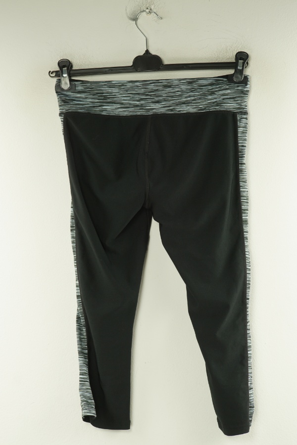 Legginsy czarne z szarym lampasem - BRAK METKI Z NAZWĄ PRODUCENTA zdjęcie 2