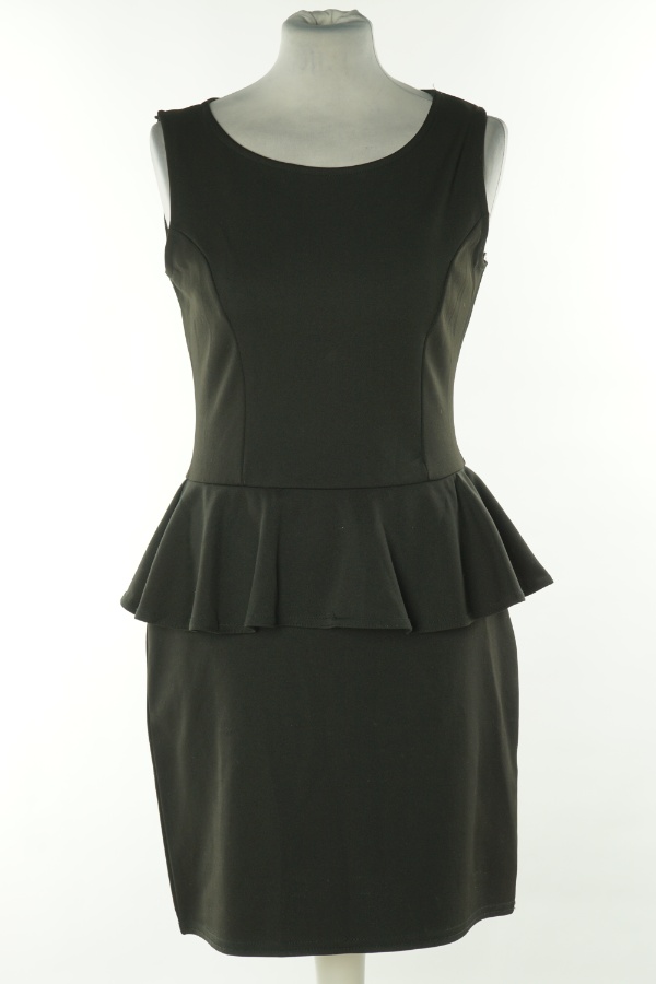 Sukienka czarna z baskinka - EVITA zdjęcie 1