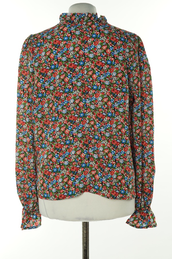 Bluzka czerwono-niebieska kwiecista - BRAK METKI Z NAZWĄ PRODUCENTA zdjęcie 2
