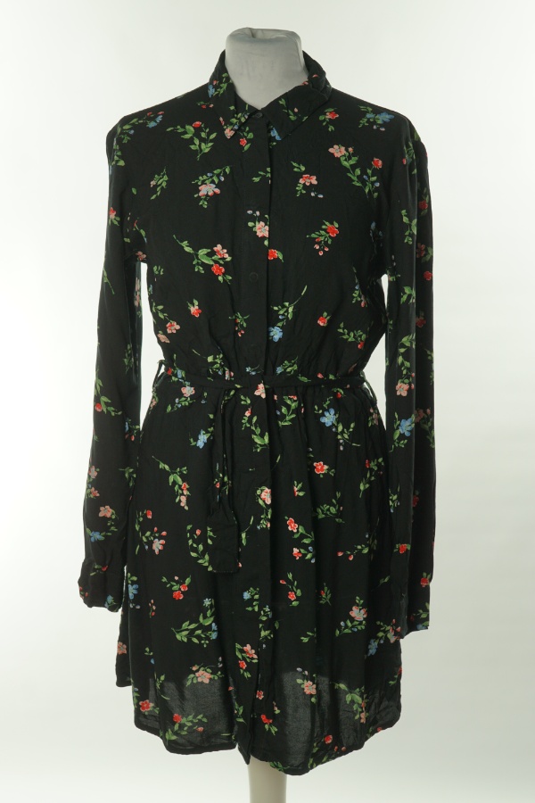 Sukienka czarna w kwiaty - H&M zdjęcie 1