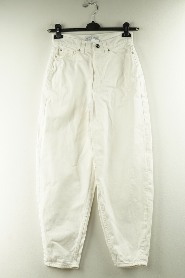 Spodnie białe jeansowe białe z wysokim stanem - DENIM CO zdjęcie 1