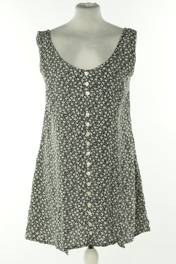 Sukienka czarna w białe kwiatki - BRAK METKI Z NAZWĄ PRODUCENTA zdjęcie 1