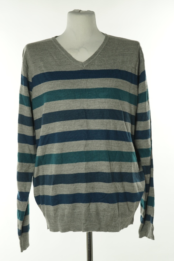 Sweter szary w niebieskie paski - CEDARWOOD STATE zdjęcie 1