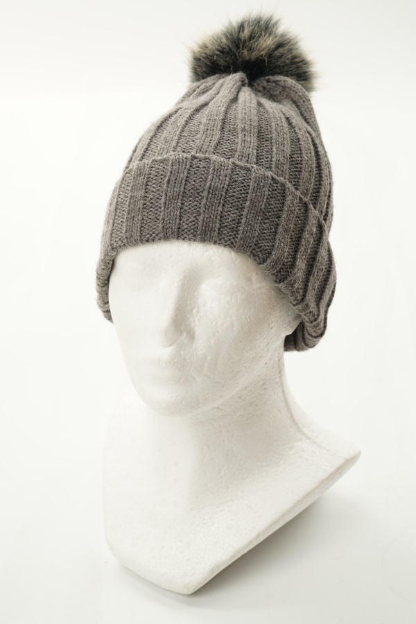 Czapka szara z pomponem - PRIMARK zdjęcie 1