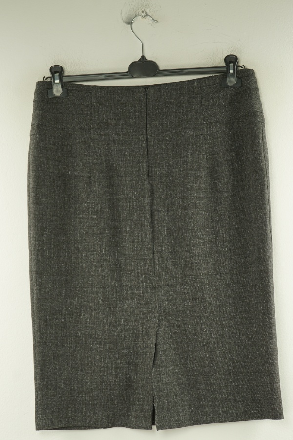 Spódnica ciemnoszara materiałowa - PAPAYA zdjęcie 2