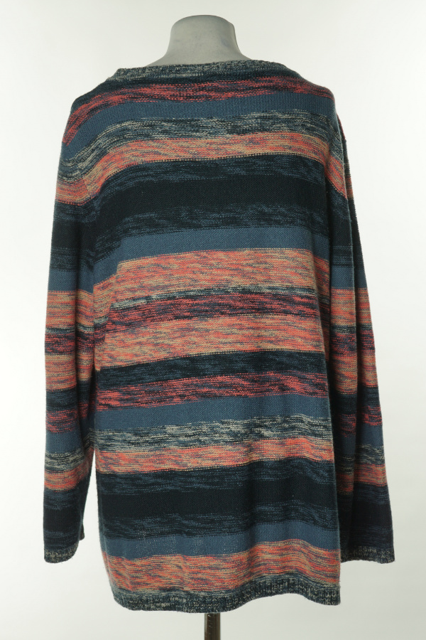 Sweter granatowo - różowy - BRAK METKI Z NAZWĄ PRODUCENTA zdjęcie 2