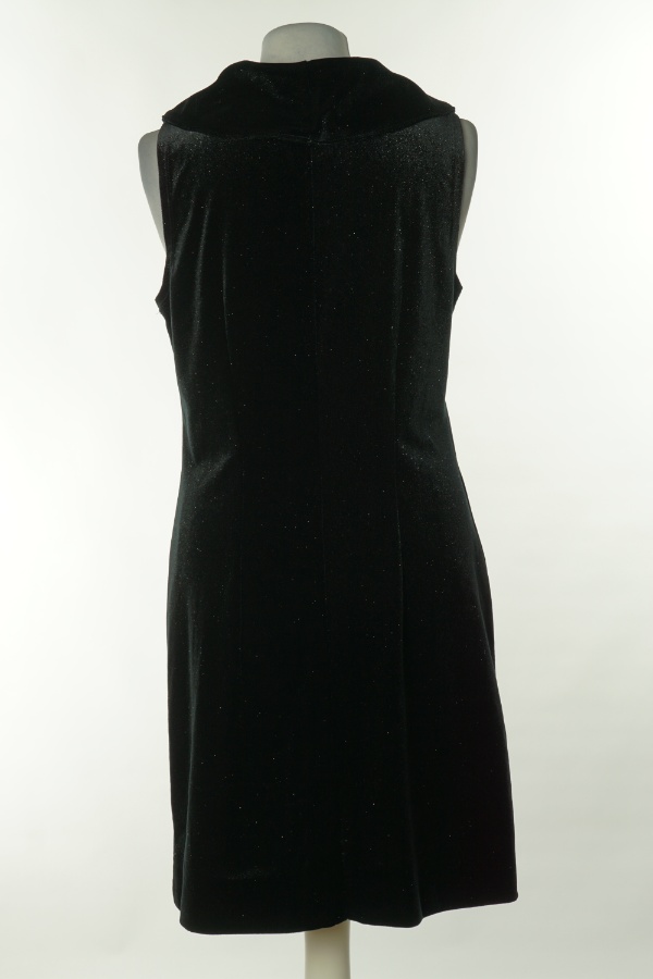 Sukienka czarna welurowa połyskująca - BRAK METKI Z NAZWĄ PRODUCENTA zdjęcie 2