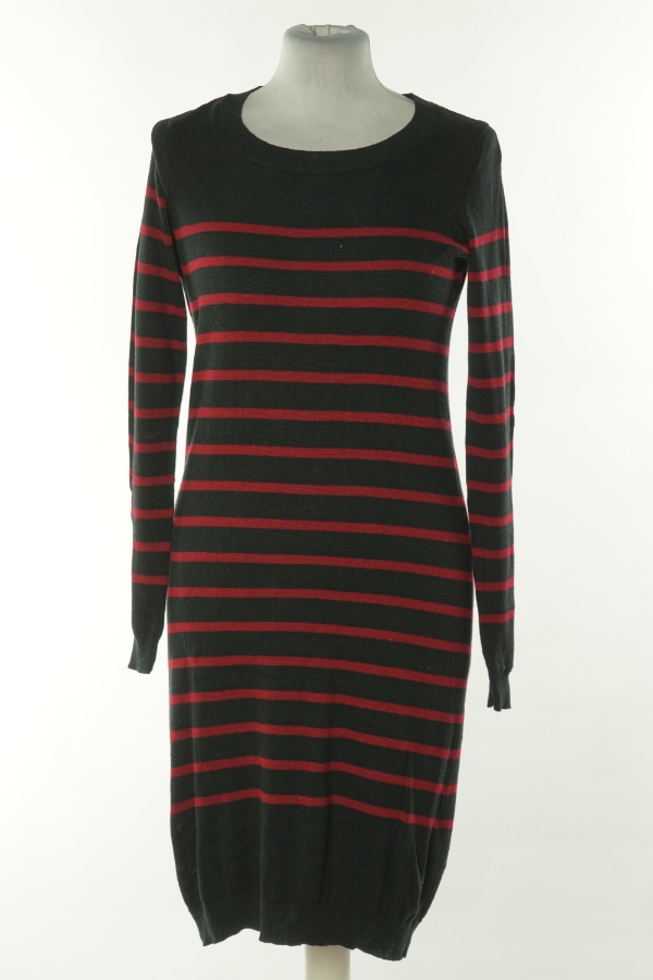 Sukienka czarna w bordowe paski - ELLOS zdjęcie 1