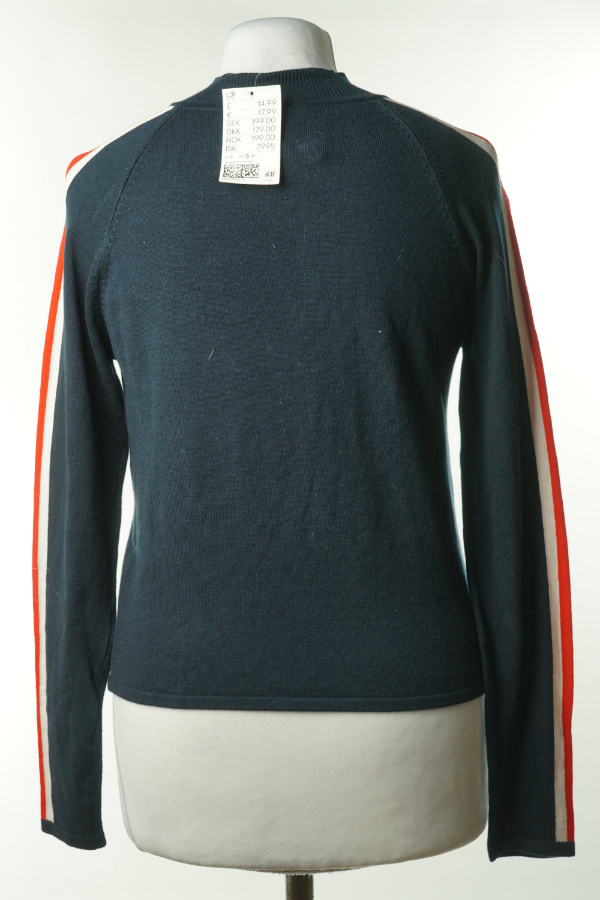 Sweter granatowy z lampasem - H&M zdjęcie 2