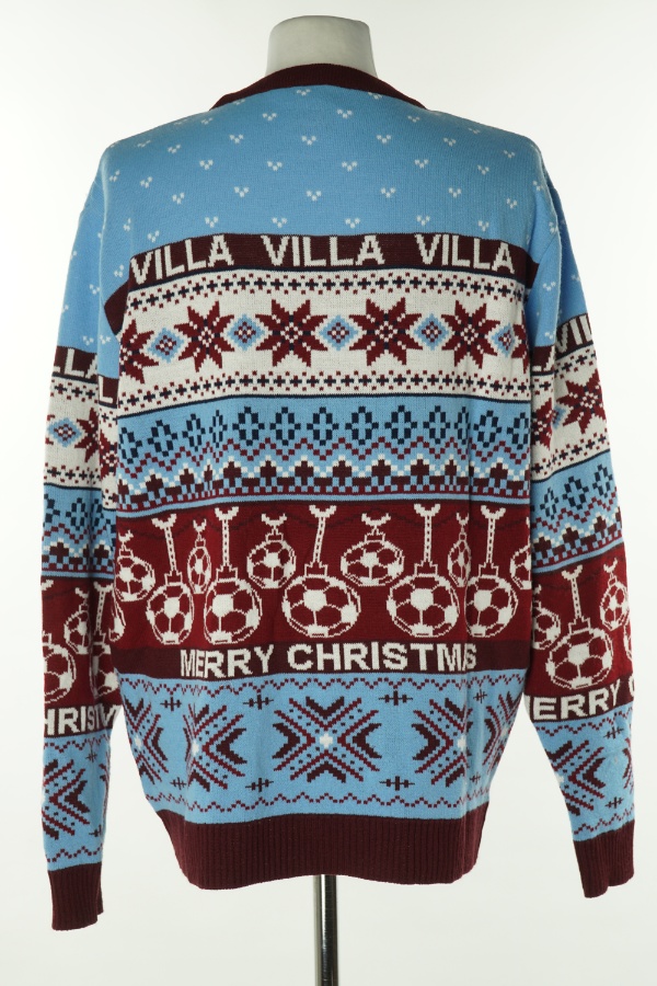 Sweter niebiesko - bordowy z motywem świątecznym - FANATICS zdjęcie 2