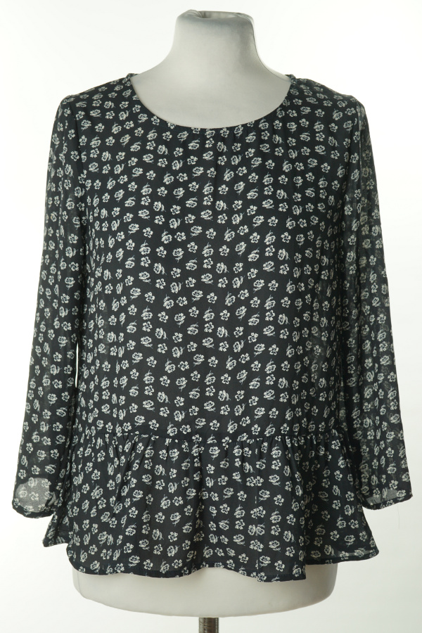 Bluzka czarna w białe kwiaty H&M - H&M zdjęcie 1