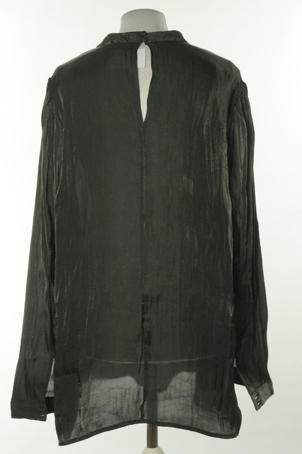 Bluzka czarna z marszczoną fakturą - ZIZZI zdjęcie 2